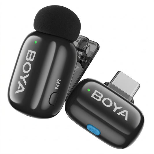 Micrófono Inalámbrico BOYA Mini-07 Tipo-C con Cancelación de Ruido, Negro