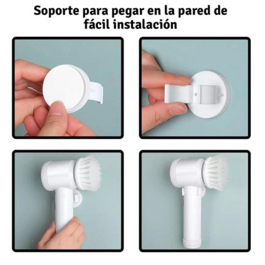 Cepillo eléctrico limpiando el baño