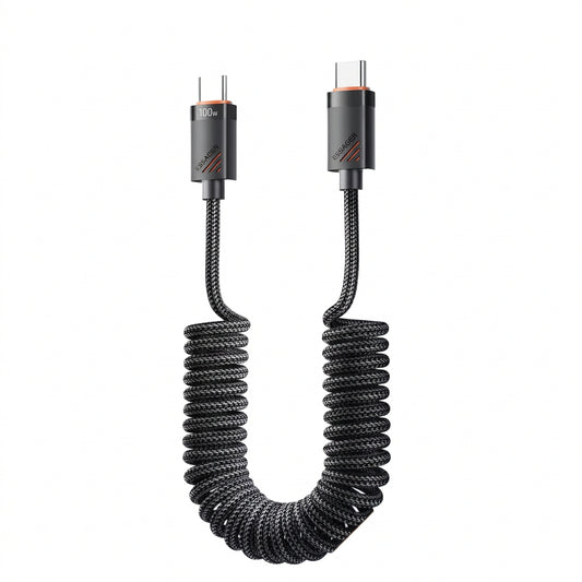 Cable Espiral ESSAGER USB-C a USB-C 100W para Auto