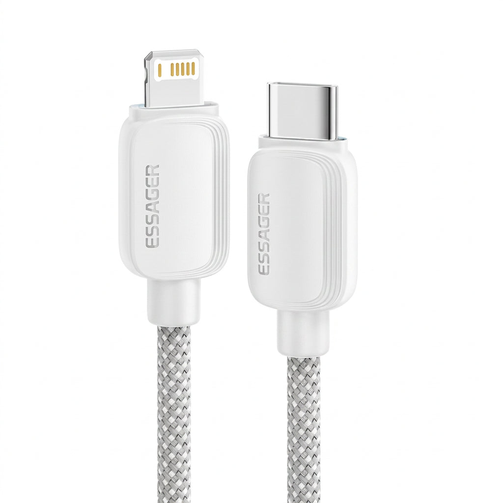 Cable de Carga Rápida ESSAGER Tipo-C a Lightning 29W Blanco