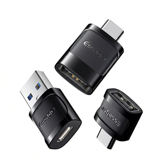 Pack 3 Adaptadores OTG ESSAGER: USB-C, USB-A y Micro USB