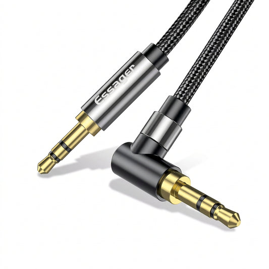 Cable Auxiliar de Audio ESSAGER 3,5 mm en Ángulo de 90° 1,5 m