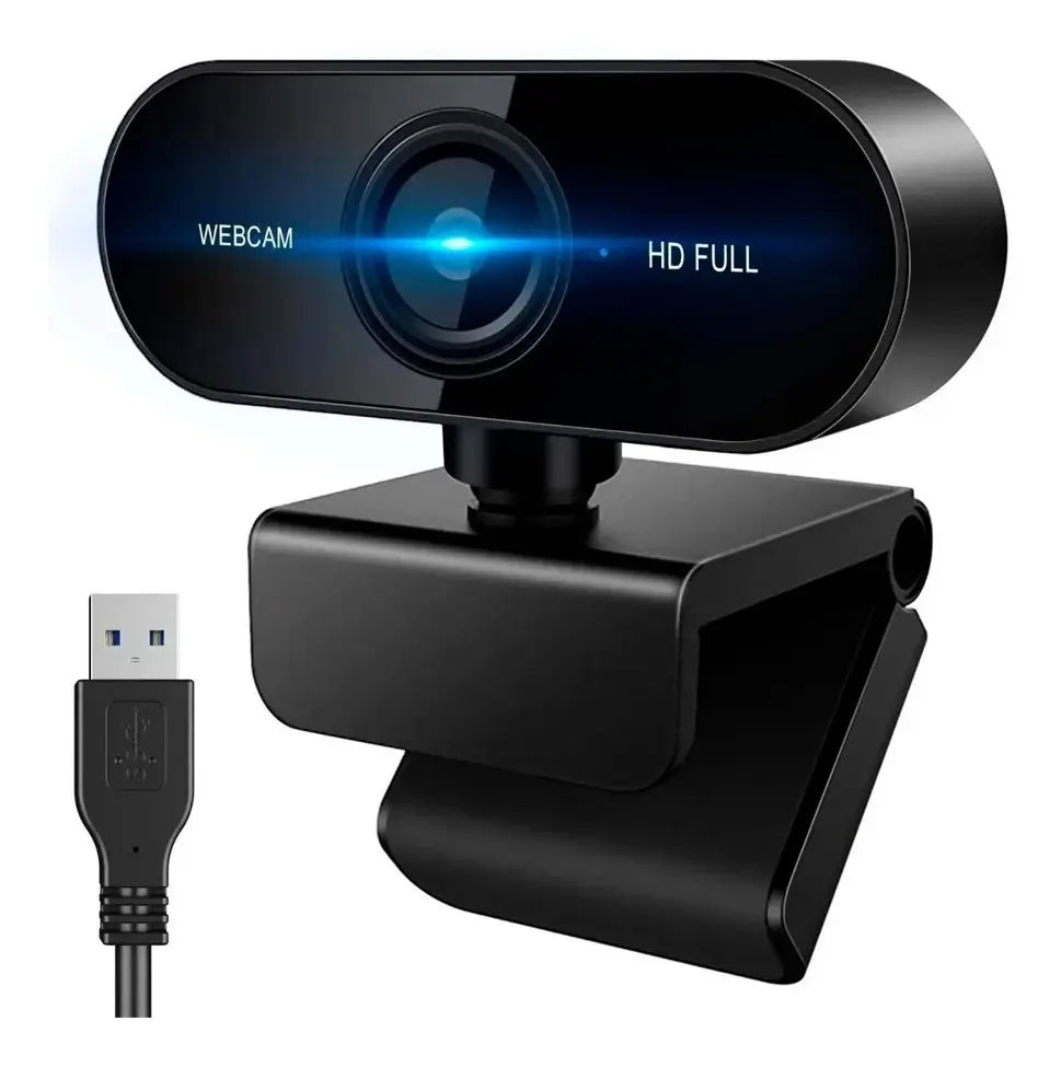 Webcam Full HD 1080p con Micrófono Incorporado, Negra