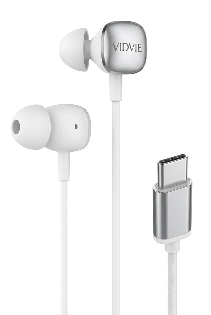 Audífonos VIDVIE Tipo-C In-Ear con Micrófono y Sonido Potente