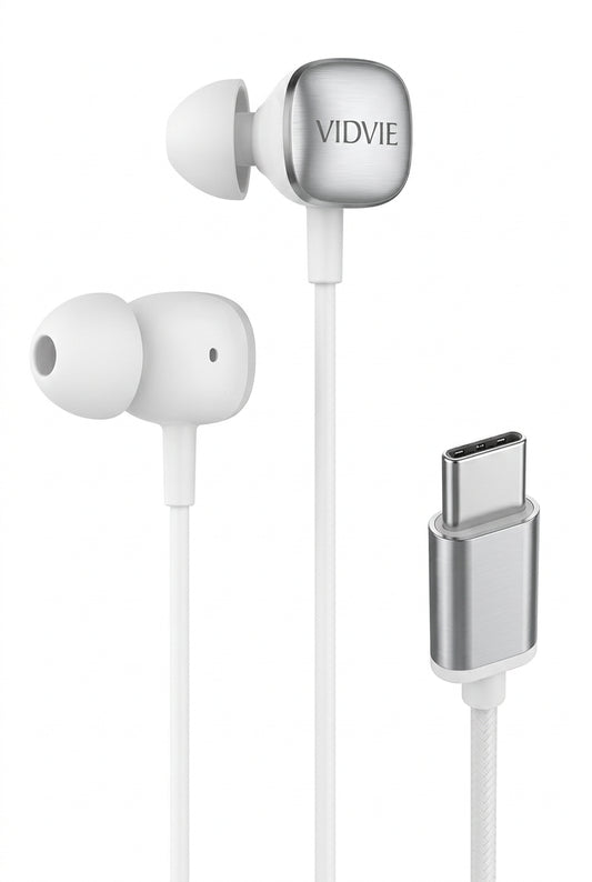 Audífonos VIDVIE Tipo-C In-Ear con Micrófono y Sonido Potente