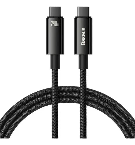 Cable de Carga Rápida Baseus USB-C a USB-C 240W 3 m Negro