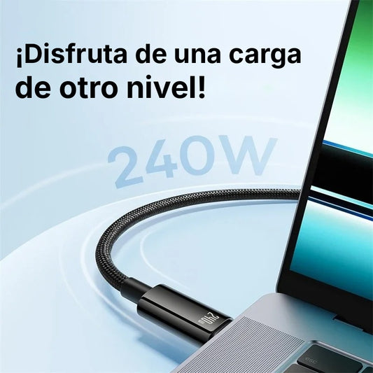 Cable de Carga Rápida Baseus USB-C a USB-C 240W 3 m Negro