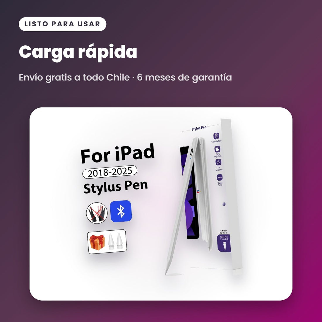 Lápiz Stylus para iPad 2018–2025 con Rechazo de Palma