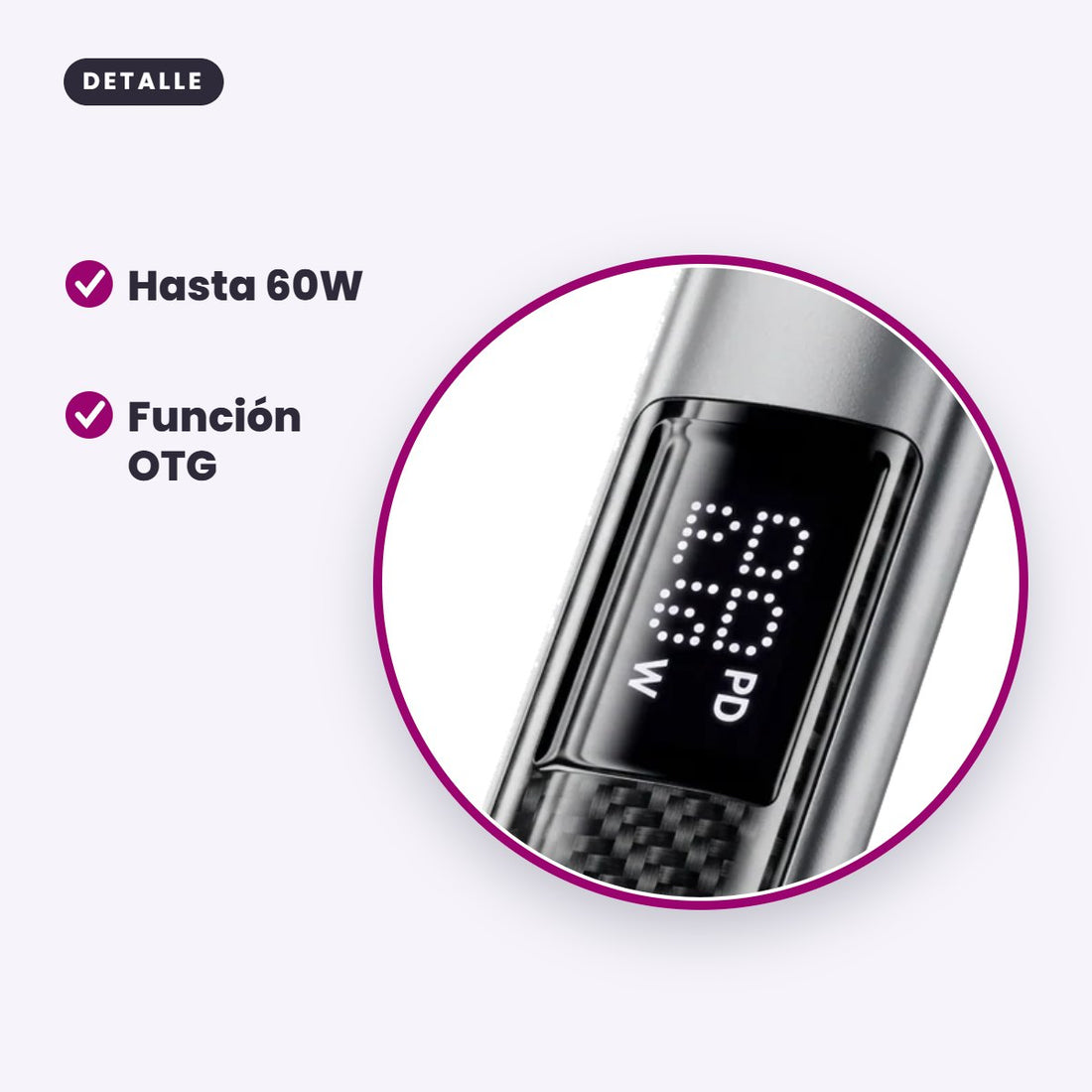 Adaptador ESSAGER Lightning a Tipo-C OTG 60W