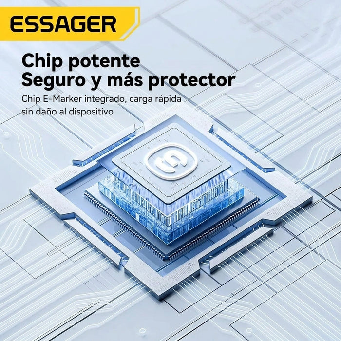 Cargador ESSAGER GaN 20W + Cable USB-A a Tipo-C 7A Incluido