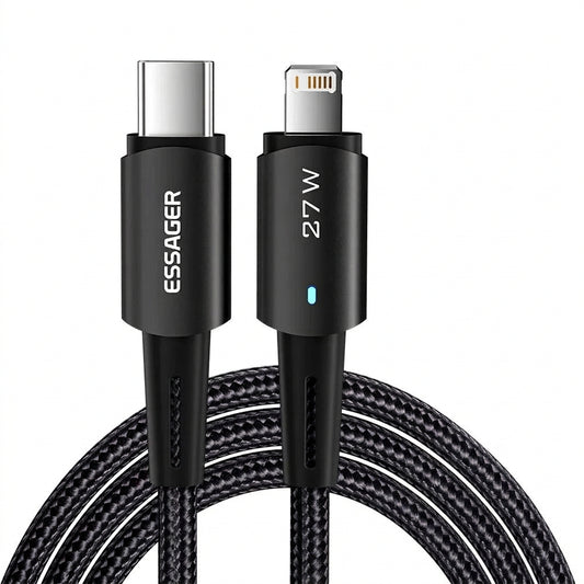 Cable de Carga Rápida ESSAGER Tipo-C a Lightning 27W para iPhone